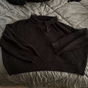 SHEIN cropped sweater with cuffed neck